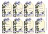 8 Mixed Blue Floral Tag Toppers
