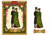 christmas green regency couple a5 card
