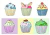 6 cupcake selection toppers