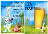 beer birthday bunny a5 topper & insert