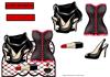 black and red corset