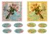 2 squared cards(with 4 Greeting Labels)