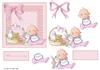 Baby girl with toy and basket