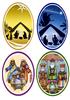 4 Oval Nativity Scene toppers
