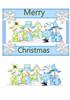 CHRISTMAS BLUE & GREEN SNOWMAN DESIGN SHEET