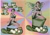 beauty in green card front decoupage 4 hat tabs p