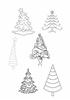 6 christmas tree digital stamps