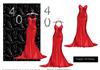 The red dress card front with decoupage and senti