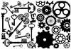 Steampunk Cogs & Keys bg - 360 DPI