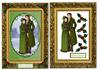 framed regency green couple xmas A5
