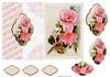 pink rose foldback card with topper and pyramage