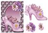 Lilac Shoe & Florals A5 + decoupage