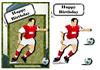 football birthday red A5 + decoupage