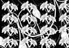 black and white floral stamp sheet