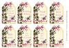 8 Mixed Pink Floral Tag Toppers