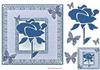 feature rose in blue card