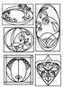 art nouveau toppers digital stamps