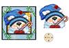 square polar bear xmas friend - set