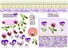 Purple violas borders & Decoupage