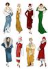 8 art deco christmas ladies
