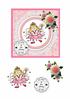 violet fairy birthday square card design sheet