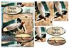 Airplane Flight birthday A5 + decoupage