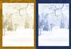 Blue & Gold Winter Scene duo background
