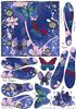 blue flutter floral fan stacker