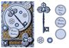 Steampunk Cogs and Keys A5 + decoupage