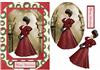 Victorian Red Xmas A5 + decoupage