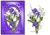 Purple & White Irises + decoupage