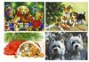 4 christmas dog toppers