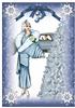 Evelyn blue christmas art deco A5 topper