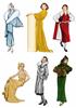 6 art deco christmas ladies