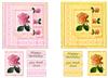 2 Square cards( Pink Rose No 1a)