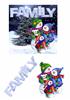 SNOW FAMILY square xmas topper