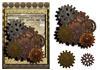 Steampunk Rusty Cogs A5 + decoupage