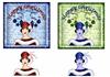 2 squared card Topperds (Christmas  Lady)