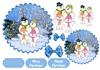 Snowman family scallop toppers -DWJ