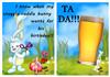 beer birthday bunny a5 topper & insert