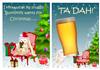 beer christmas bunny a5 topper & insert