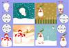 4 snowman toppers + decoupage + greetings