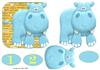 Hippo shaped card front