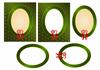 decoupage christmas frame - green oval