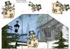 Snowman and mouse gate fold card