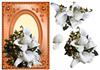 Copper & White Flowers A5 + decoupage