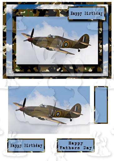 Camo Fighter Plane A5 + decoupage
