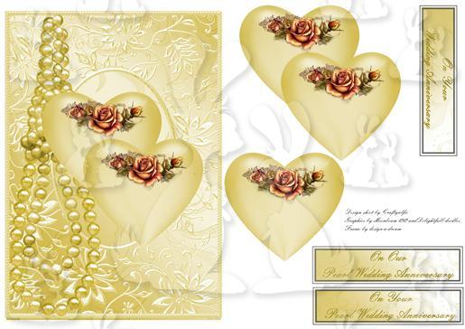 Pearl wedding Anniversary card front