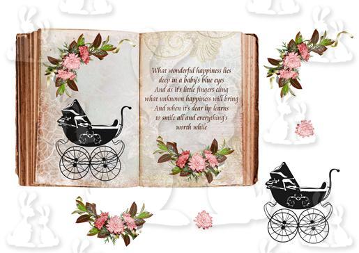 New Baby Open Book Verse Topper