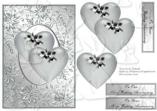 silver wedding Anniversary card front
